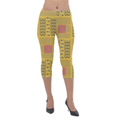 Digital Paper African Tribal Lightweight Velour Capri Leggings 