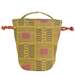 Digital Paper African Tribal Drawstring Bucket Bag