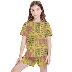 Digital Paper African Tribal Kids  Tee And Sports Shorts Set