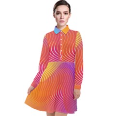 Chevron Line Poster Music Long Sleeve Chiffon Shirt Dress