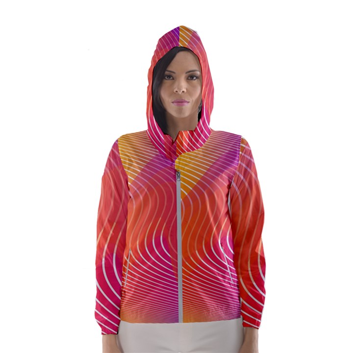 Chevron Line Poster Music Women s Hooded Windbreaker