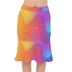 Chevron Line Poster Music Short Mermaid Skirt by Mariart