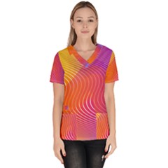 Chevron Line Poster Music Women s V-neck Scrub Top by Mariart