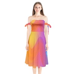 Chevron Line Poster Music Shoulder Tie Bardot Midi Dress by Mariart