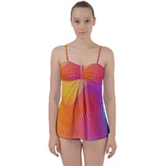 Chevron Line Poster Music Babydoll Tankini Set