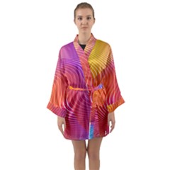 Chevron Line Poster Music Long Sleeve Satin Kimono