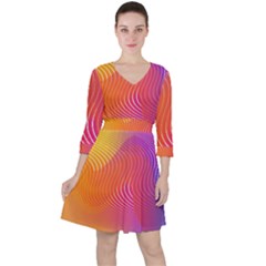 Chevron Line Poster Music Ruffle Dress