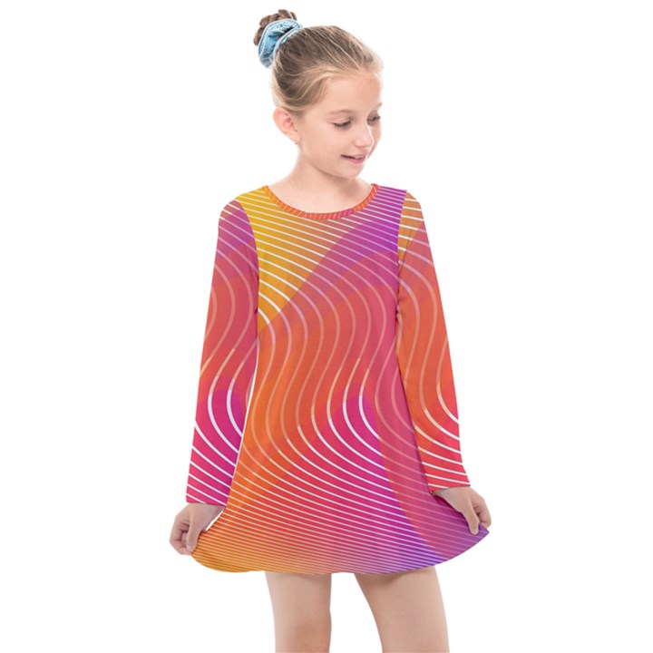 Chevron Line Poster Music Kids  Long Sleeve Dress