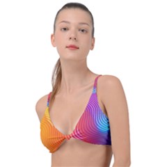 Chevron Line Poster Music Knot Up Bikini Top