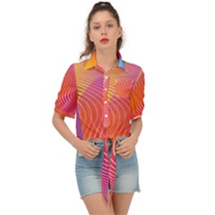 Chevron Line Poster Music Tie Front Shirt 