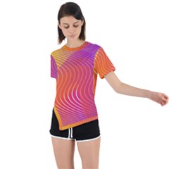 Chevron Line Poster Music Asymmetrical Short Sleeve Sports Tee