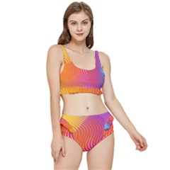 Chevron Line Poster Music Frilly Bikini Set