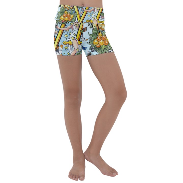 The Illustrated Alphabet - W - by LaRenard Kids  Lightweight Velour Yoga Shorts