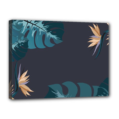 Flower Illustrations Leaves Canvas 16  X 12  (stretched)