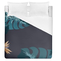 Flower Illustrations Leaves Duvet Cover (queen Size)