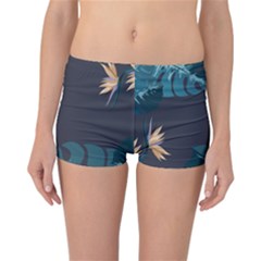 Flower Illustrations Leaves Reversible Boyleg Bikini Bottoms