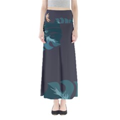 Flower Illustrations Leaves Full Length Maxi Skirt by HermanTelo