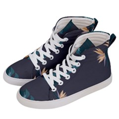 Flower Illustrations Leaves Men s Hi-top Skate Sneakers