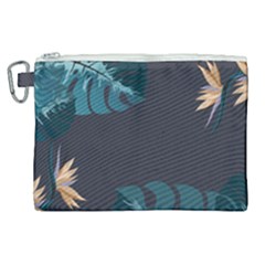 Flower Illustrations Leaves Canvas Cosmetic Bag (xl)