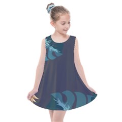 Flower Illustrations Leaves Kids  Summer Dress