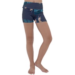 Flower Illustrations Leaves Kids  Lightweight Velour Yoga Shorts