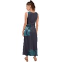 Flower Illustrations Leaves V-Neck Chiffon Maxi Dress View2