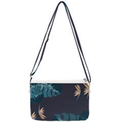 Flower Illustrations Leaves Double Gusset Crossbody Bag by HermanTelo