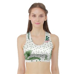 Plants Flowers Nature Blossom Sports Bra With Border by Mariart