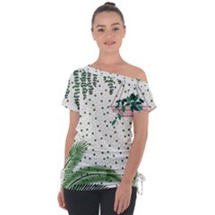 Plants Flowers Nature Blossom Off Shoulder Tie-up Tee