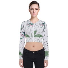 Plants Flowers Nature Blossom Long Sleeve Zip Up Bomber Jacket