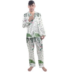 Plants Flowers Nature Blossom Men s Long Sleeve Satin Pajamas Set by Mariart