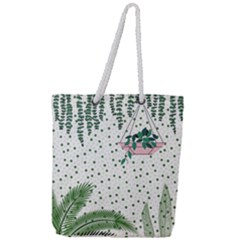 Plants Flowers Nature Blossom Full Print Rope Handle Tote (large)