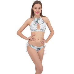 Plants Flowers Nature Blossom Cross Front Halter Bikini Set