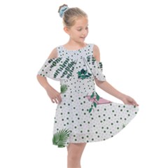 Plants Flowers Nature Blossom Kids  Shoulder Cutout Chiffon Dress by Mariart