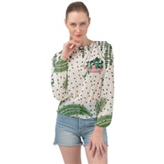 Plants Flowers Nature Blossom Banded Bottom Chiffon Top