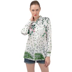 Plants Flowers Nature Blossom Long Sleeve Satin Shirt