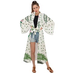 Plants Flowers Nature Blossom Maxi Kimono by Mariart