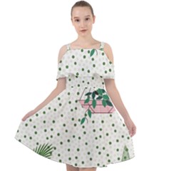 Plants Flowers Nature Blossom Cut Out Shoulders Chiffon Dress by Mariart