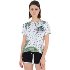 Plants Flowers Nature Blossom Open Back Sport Tee by Mariart