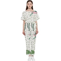 Plants Flowers Nature Blossom Batwing Lightweight Jumpsuit