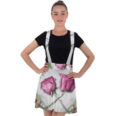 Love Ornament Design Velvet Suspender Skater Skirt by dflcprintsclothing