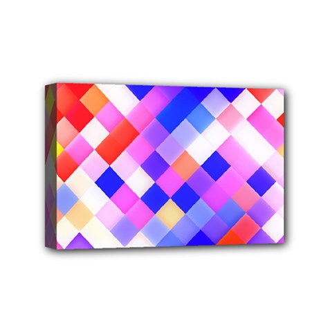 Squares Pattern Geometric Seamless Mini Canvas 6  X 4  (stretched) by Dutashop