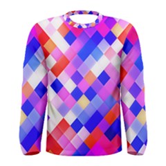 Squares Pattern Geometric Seamless Men s Long Sleeve Tee