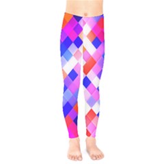 Squares Pattern Geometric Seamless Kids  Leggings