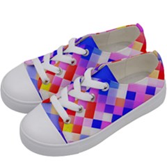 Squares Pattern Geometric Seamless Kids  Low Top Canvas Sneakers by Dutashop