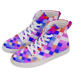 Squares Pattern Geometric Seamless Men s Hi-top Skate Sneakers by Dutashop