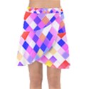 Squares Pattern Geometric Seamless Wrap Front Skirt View1