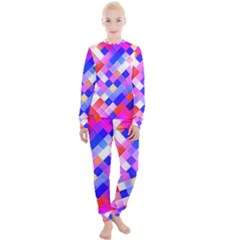 Squares Pattern Geometric Seamless Women s Lounge Set by Dutashop