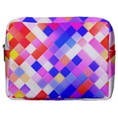 Squares Pattern Geometric Seamless Make Up Pouch (large) by Dutashop