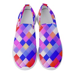 Squares Pattern Geometric Seamless Women s Slip On Sneakers by Dutashop